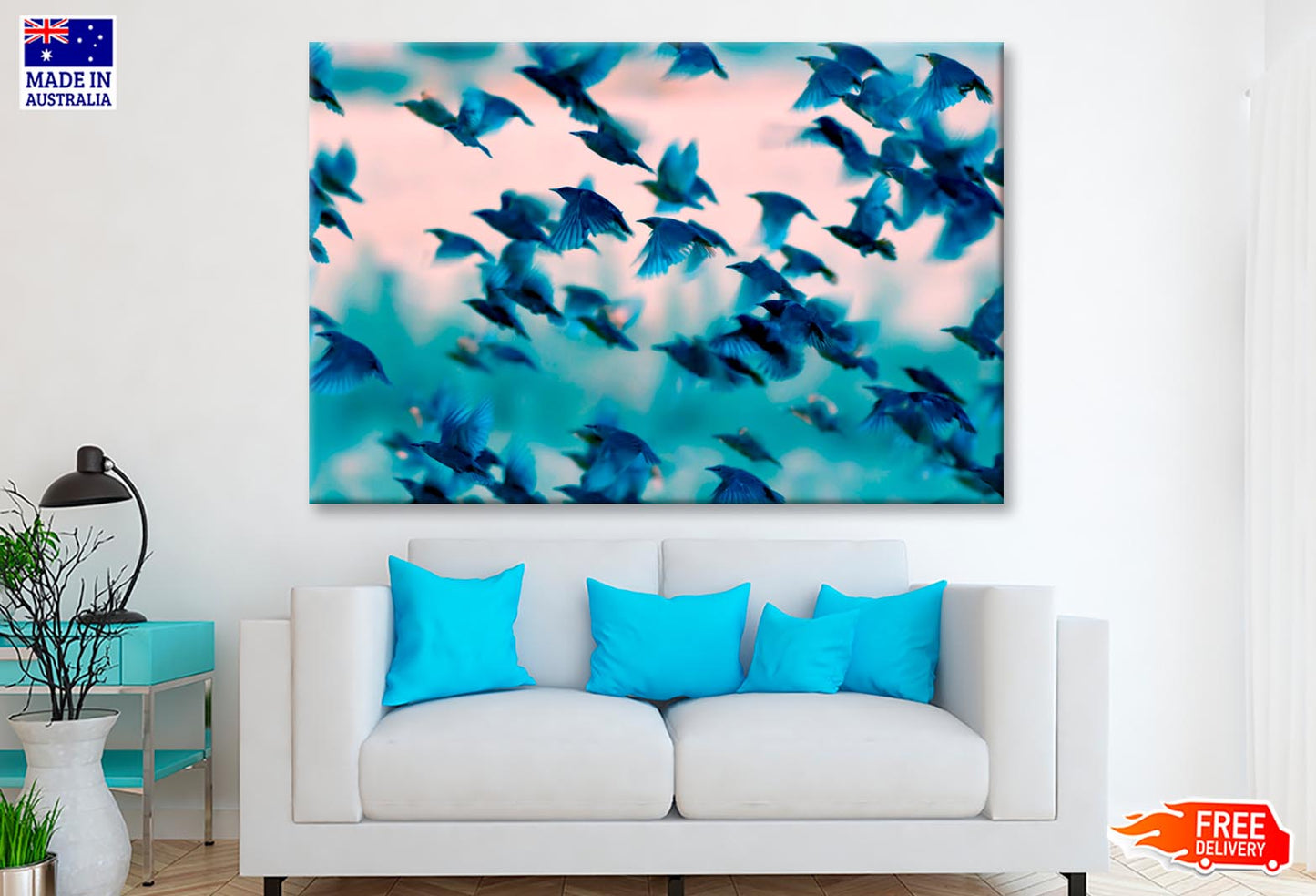 Birds Soaring Through the Sky Wall Art Decor 100% Australian Made