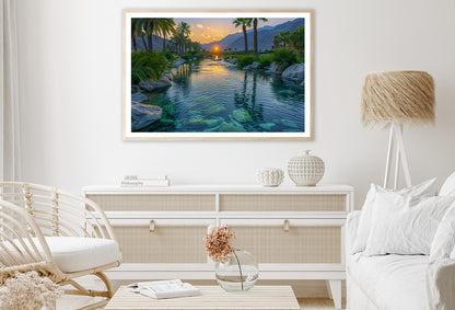 Serene Body of Water Surrounded By Rocks and Trees Home Decor Premium Quality Poster Print Choose Your Sizes