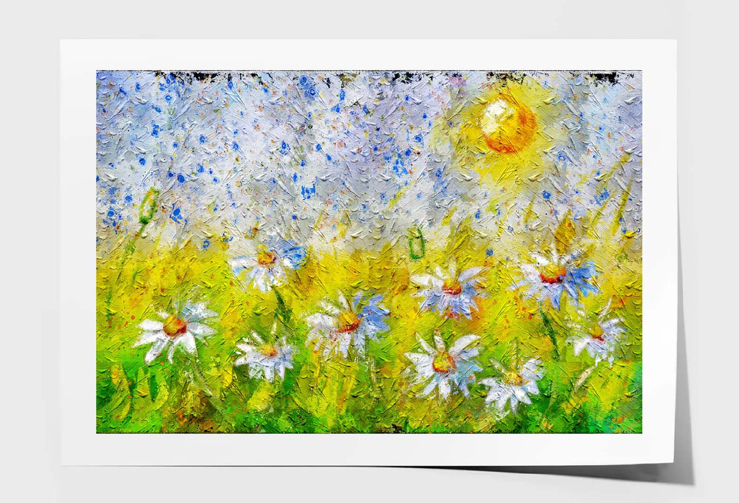 Beautiful Floral Background With Chamomile Flowers Wall Art Limited Edition High Quality Print