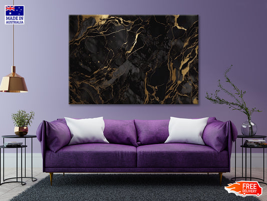 Elegant Black and Gold Marble Art Print 100% Australian Made