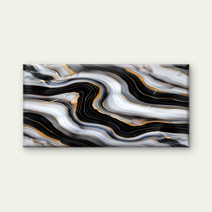 Marble Surface With Black Gold Wall Art Canvas Office Home Room Framed 120x60cm - Bella Home Decor