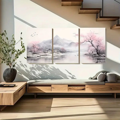 3pcs Light Luxury Landscape Waterfall Scenery Metal Print Ready to Hang Art