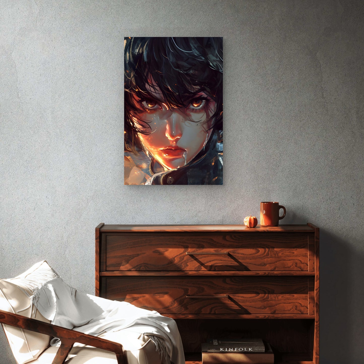 Anime Fantasy Heroine Illustration 60x90cm Metal Print Ready to Hang