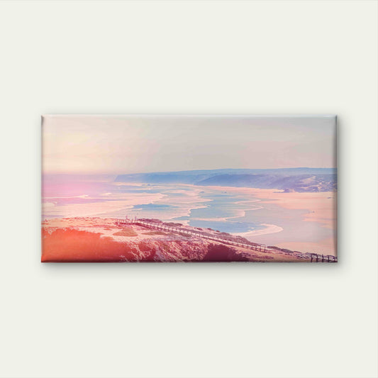 Aerial View Of Snow Mountains Wall Art Canvas Office Home Room Framed 120x60cm