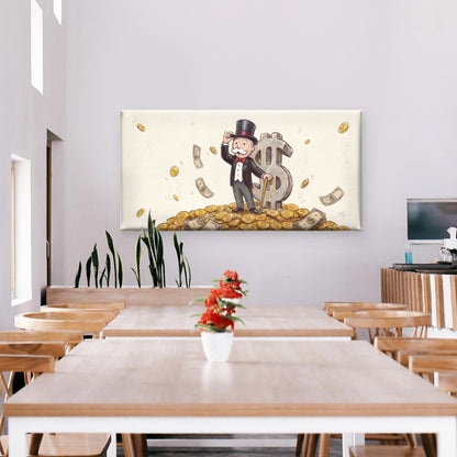 Tuxedo Gentleman Money Art Wall Art Canvas Office Home Room Framed 120x60cm - Bella Home Decor