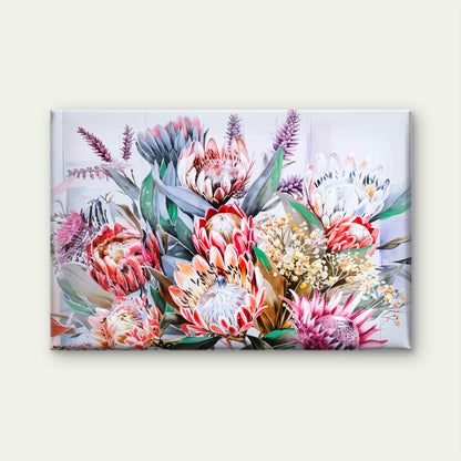 Neutral Protea Flowers Bouquet Close-Up Wall Art Decor 100% Australian Made - Bella Home Decor