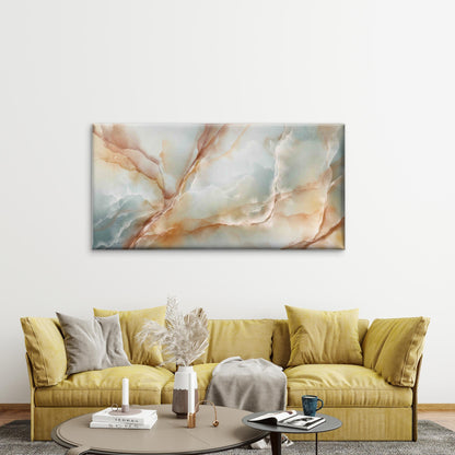 Onyx Marble With Soft Golden Wall Art Canvas Office Home Room Framed 120x60cm - Bella Home Decor