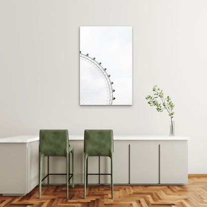 London Eye Ferris Wheel Minimalist 40x60cm Metal Print Ready to Hang