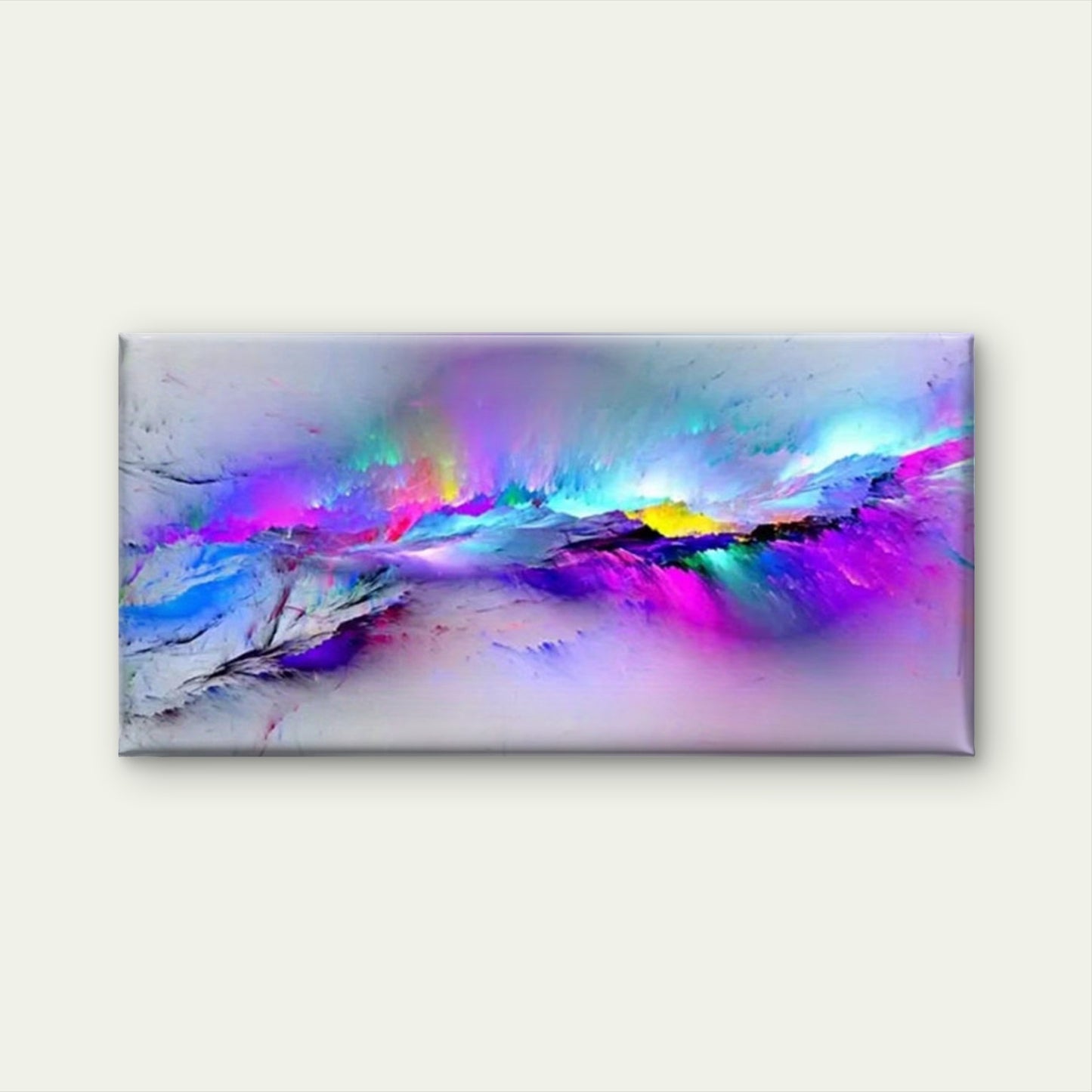Multicolor Iridescent Swirls Wall Art Canvas Office Home Room Framed 120x60cm
