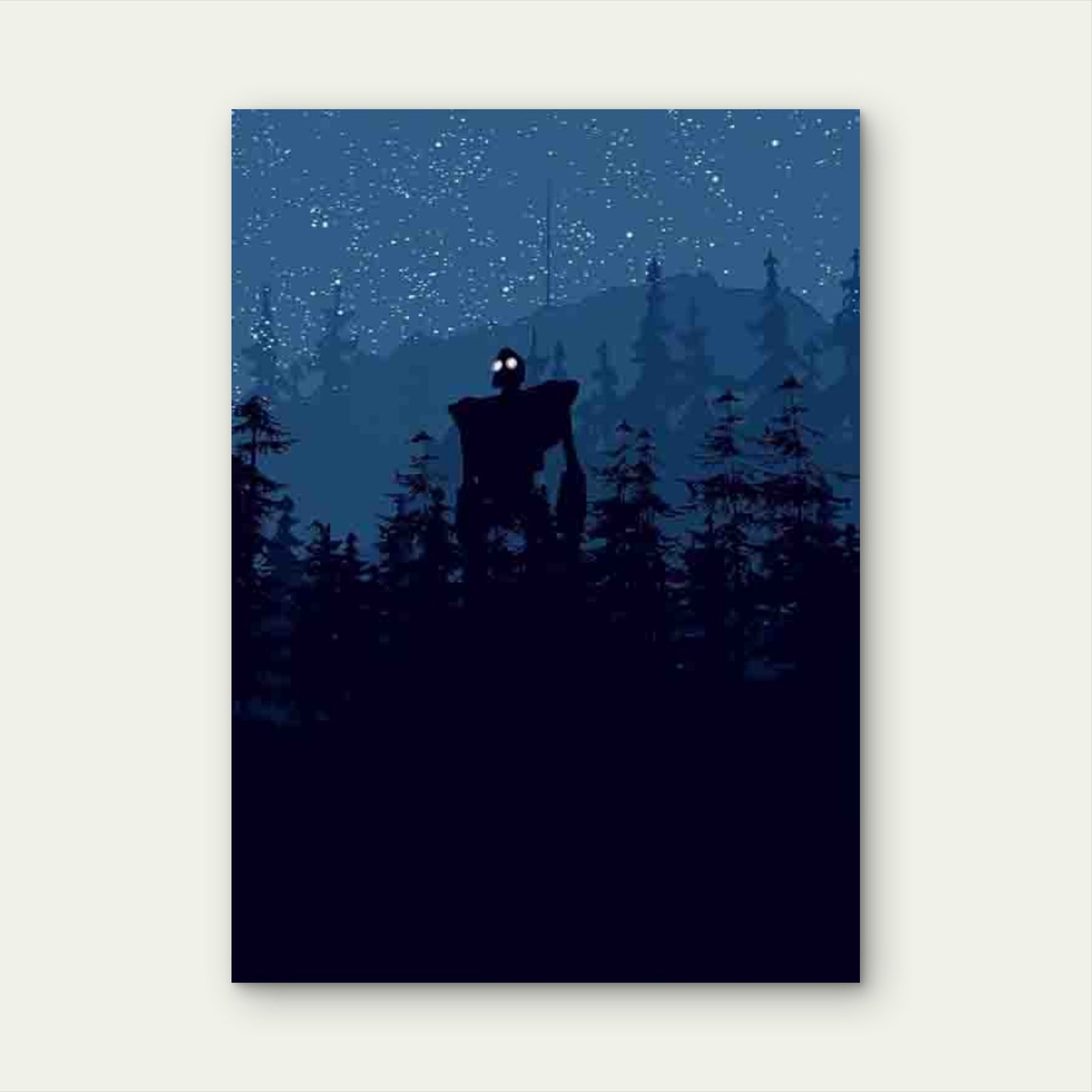 Night Forest Glowing Eyes 60x90cm Metal Print Ready to Hang - Bella Home Decor