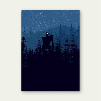 Night Forest Glowing Eyes 60x90cm Metal Print Ready to Hang - Bella Home Decor