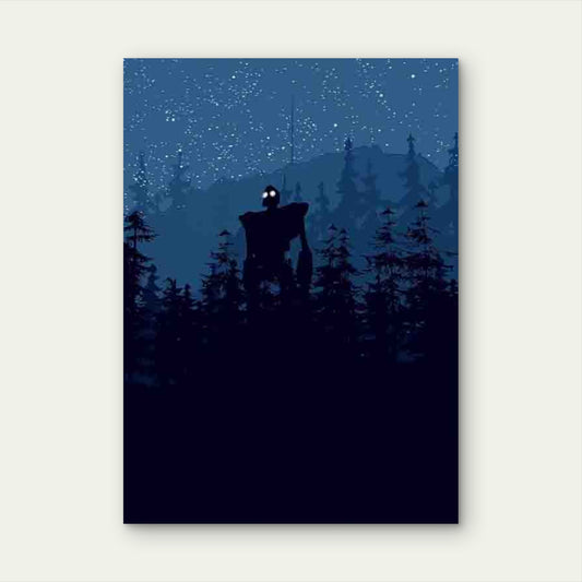 Night Forest Glowing Eyes 60x90cm Metal Print Ready to Hang - Bella Home Decor