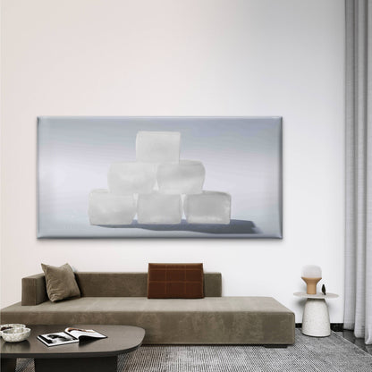 Stacked Ice Cubes Wall Art Canvas Office Home Room Framed 120x60cm