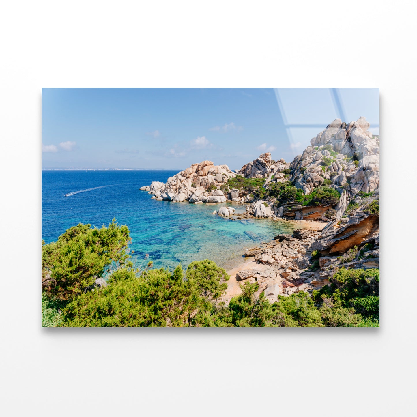 Blue Sea and Mountains in Italy Acrylic Glass Print Tempered Glass Wall Art 100% Made in Australia Ready to Hang - Bella Home Decor