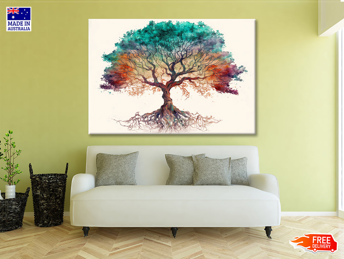 Red and Green Tree with White Print 100% Australian Made - Bella Home Decor