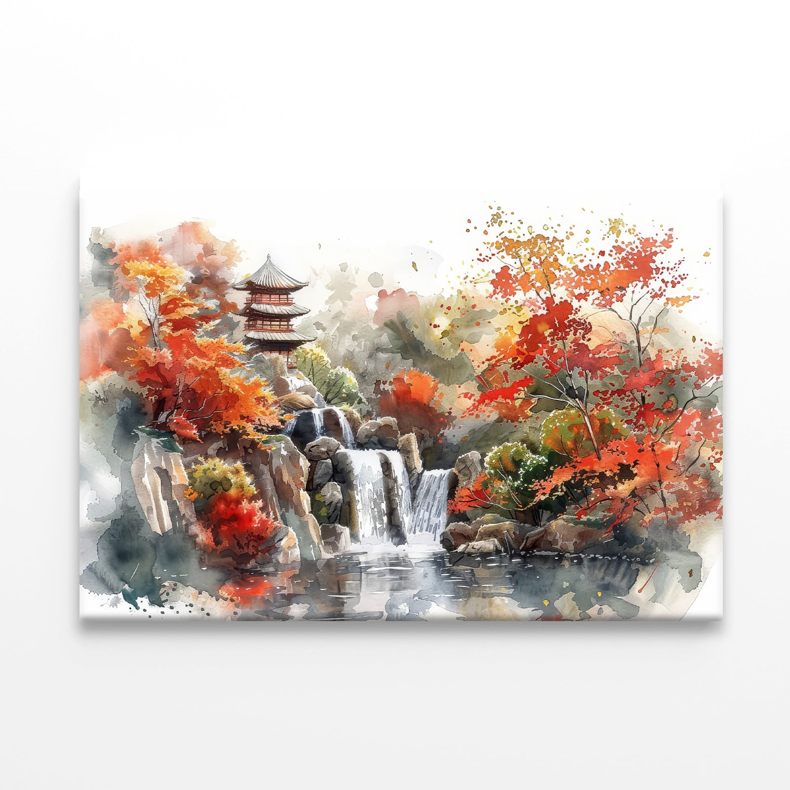 Waterfall Drawing With Trees Print 100% Australian Made - Bella Home Decor