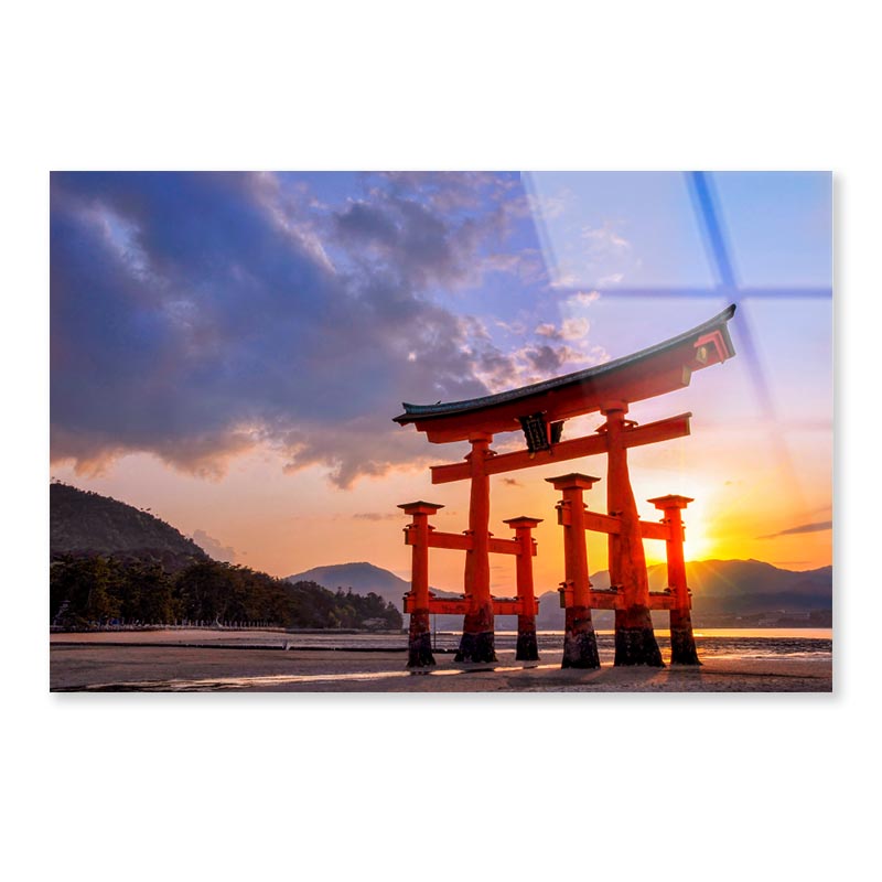 Miyajima At Sunset, Japanese Acrylic Glass Print Tempered Glass Wall Art 100% Made in Australia Ready to Hang - Bella Home Decor