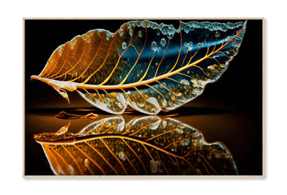 Skeletonized Transparent Leaf in Form of Curve Wall Art Limited Edition High Quality Print