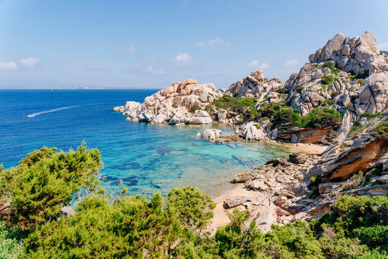 Blue Sea and Mountains in Italy Home Decor Premium Quality Poster Print Choose Your Sizes