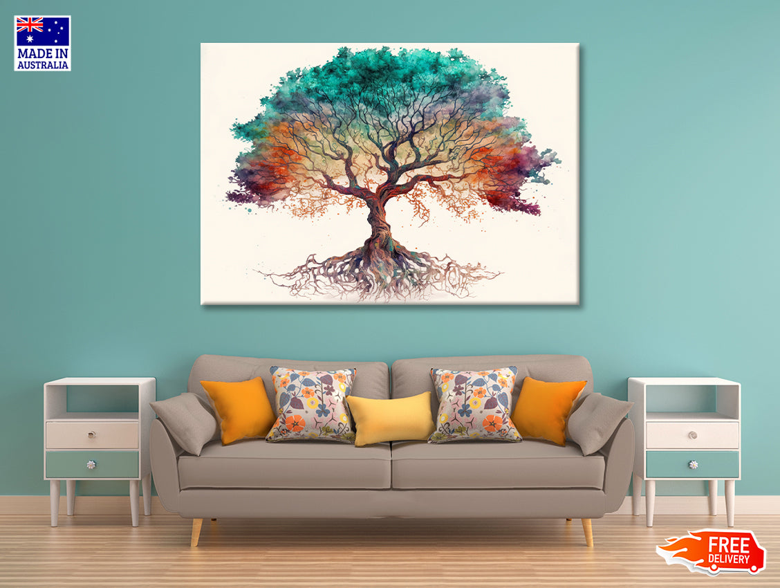 Red and Green Tree with White Print 100% Australian Made - Bella Home Decor