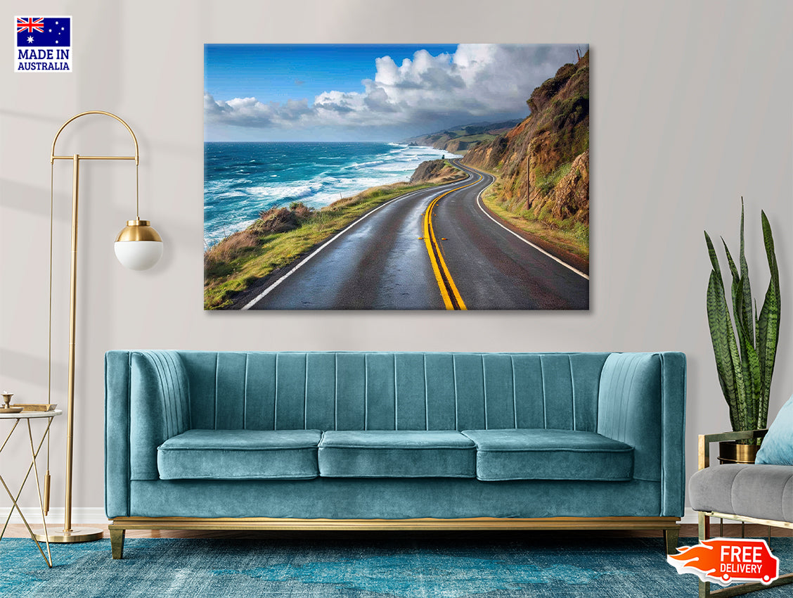 Winding Coastal Road, Ocean View Print 100% Australian Made - Bella Home Decor