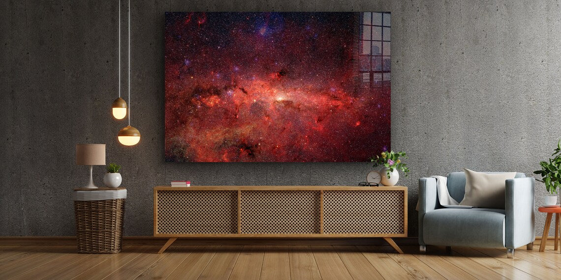 Red Milky Way Space UV Direct Aluminum Print Australian Made Quality