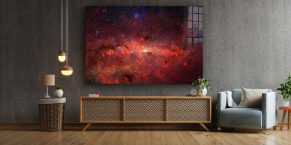 Red Milky Way Space UV Direct Aluminum Print Australian Made Quality