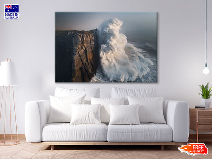 Wave Crashing Cliff Print 100% Australian Made - Bella Home Decor