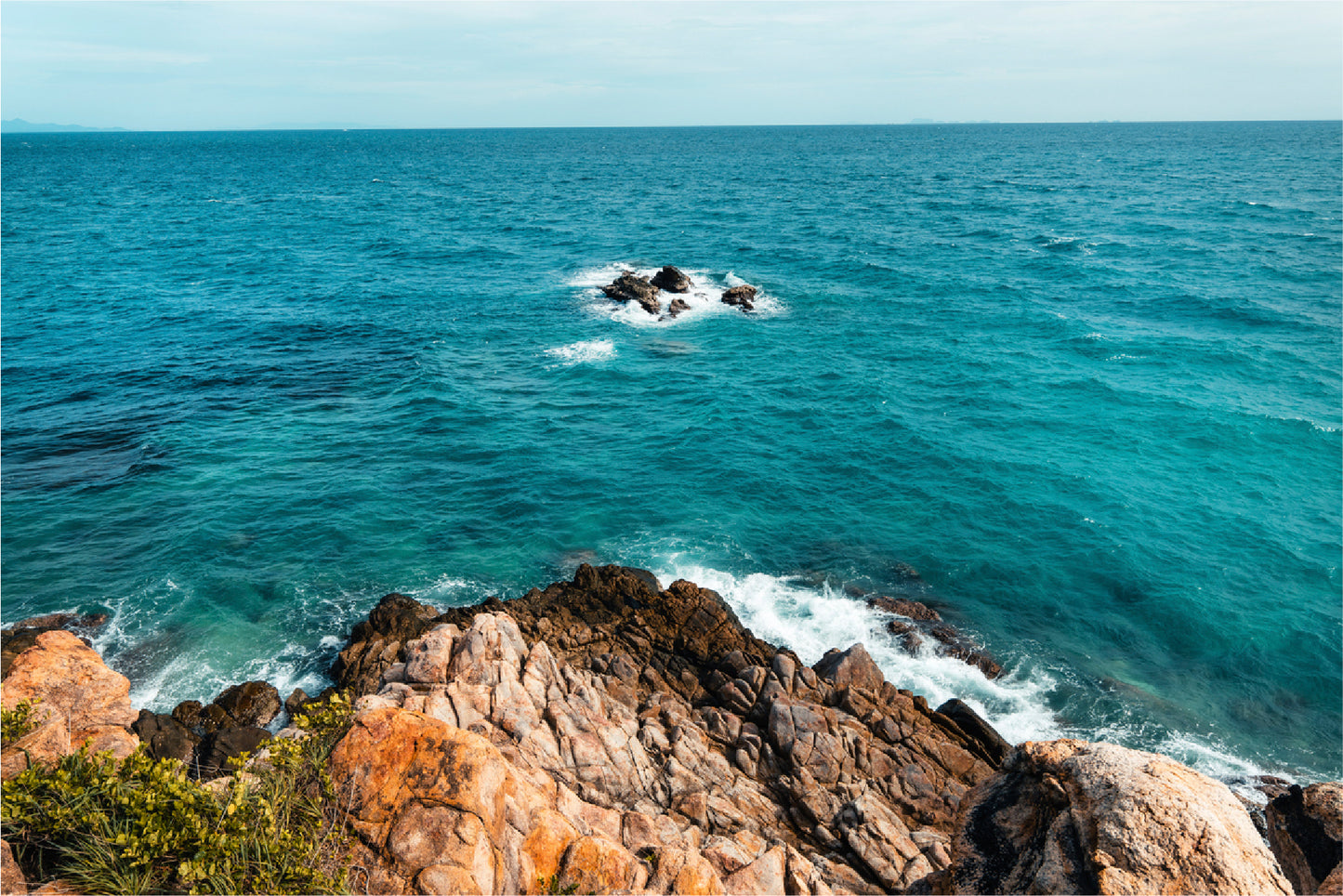 Tropical Beach At Island & Rocks Home Decor Premium Quality Poster Print Choose Your Sizes