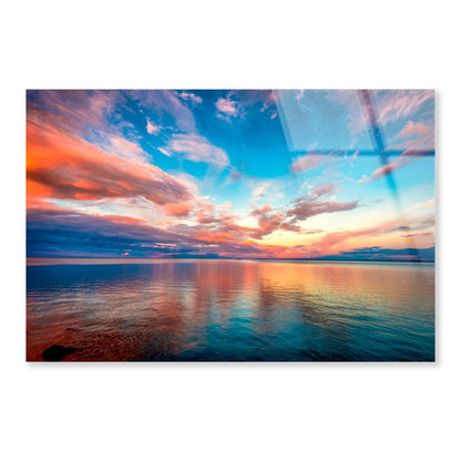 Stunning Tropical Oceanfront Sunset After a Stormy Day of Rain in Key Largo Acrylic Glass Print Tempered Glass Wall Art 100% Made in Australia Ready to Hang - Bella Home Decor