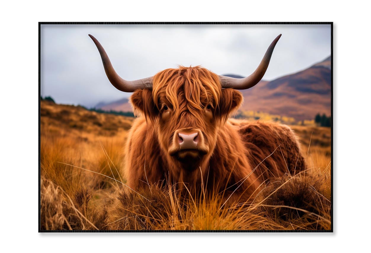 Highland Cow with Horns Home Decor Premium Quality Poster Print Choose Your Sizes