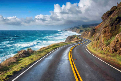 Winding Coastal Road, Ocean View Home Decor Premium Quality Poster Print Choose Your Sizes