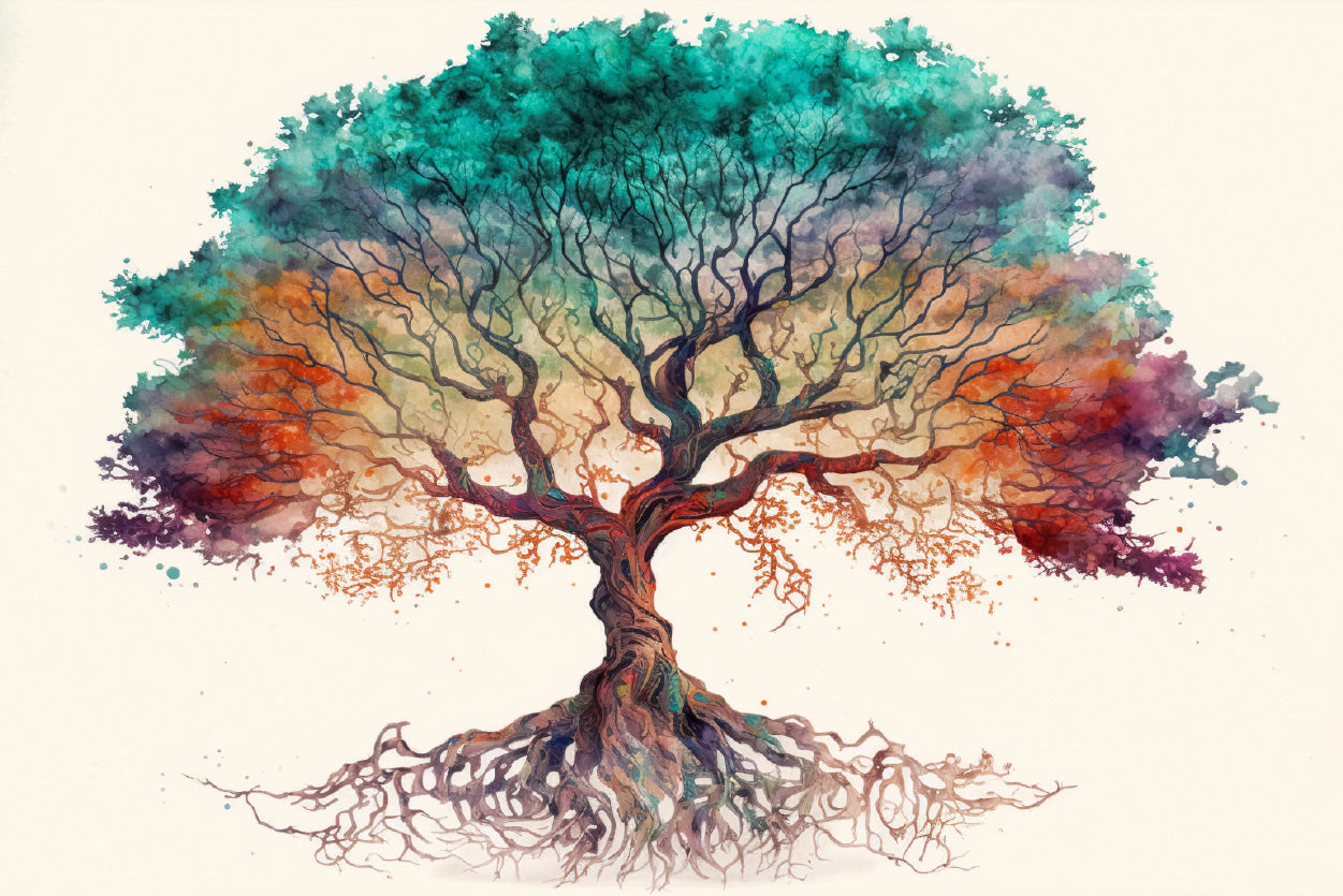 Red and Green Tree with White Print 100% Australian Made - Bella Home Decor