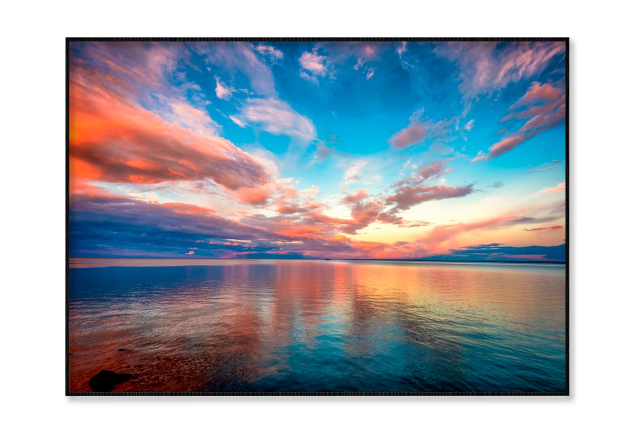 Stunning Tropical Oceanfront Sunset After a Stormy Day of Rain in Key Largo Home Decor Premium Quality Poster Print Choose Your Sizes