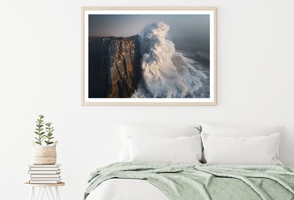 Wave Crashing Cliff Home Decor Premium Quality Poster Print Choose Your Sizes - Bella Home Decor