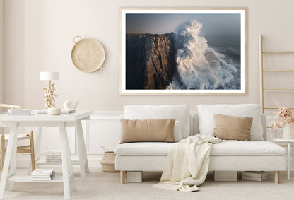 Wave Crashing Cliff Home Decor Premium Quality Poster Print Choose Your Sizes - Bella Home Decor