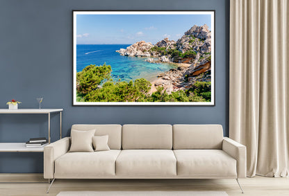 Blue Sea and Mountains in Italy Home Decor Premium Quality Poster Print Choose Your Sizes