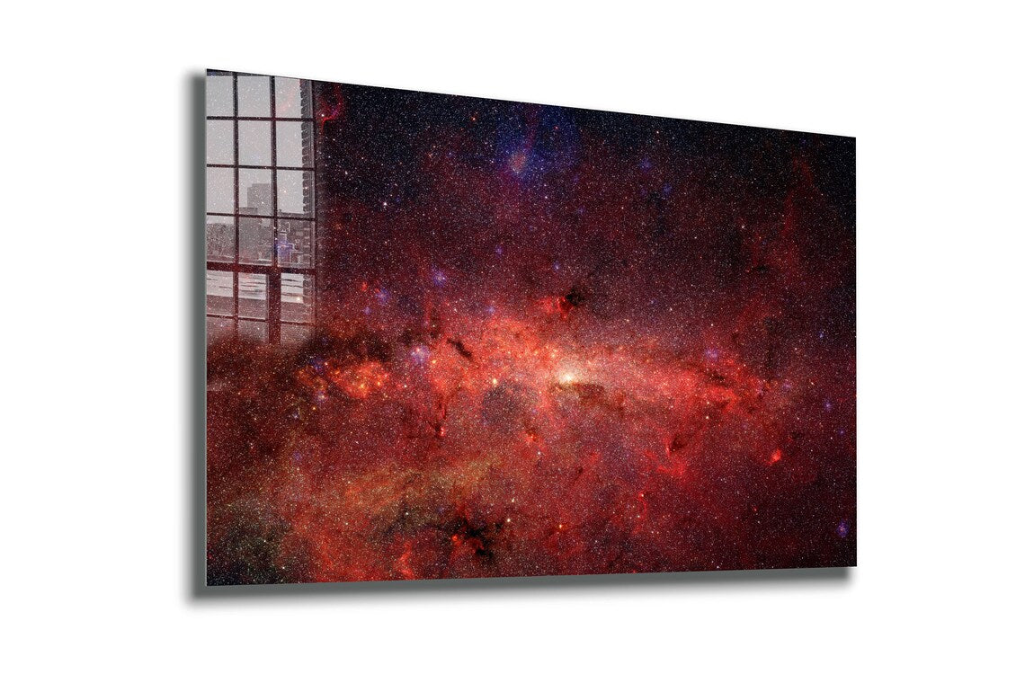 Red Milky Way Space UV Direct Aluminum Print Australian Made Quality