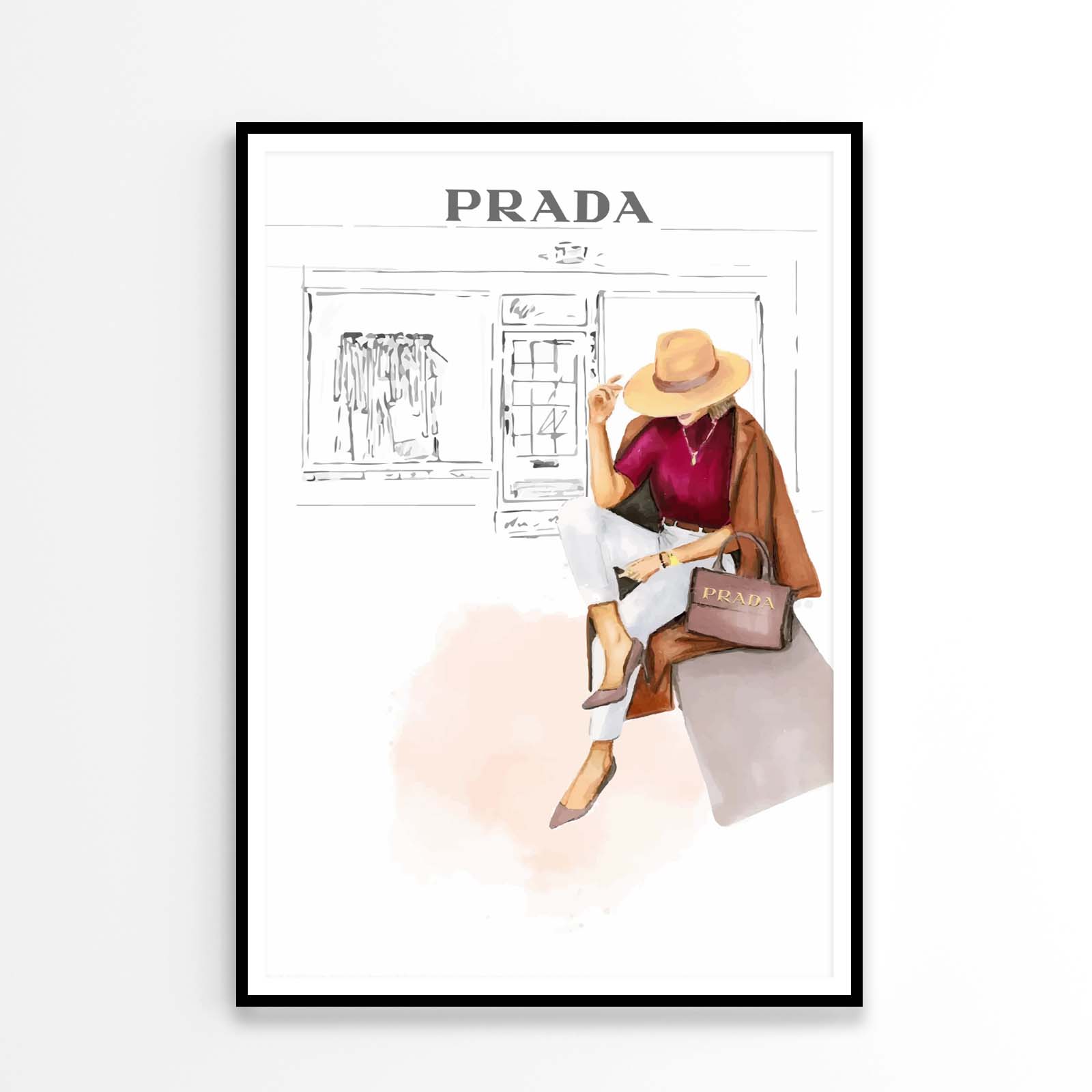 Stylish Girl with Hat Fashion Art Design Home Decor Premium Quality Poster Print Choose Your Sizes