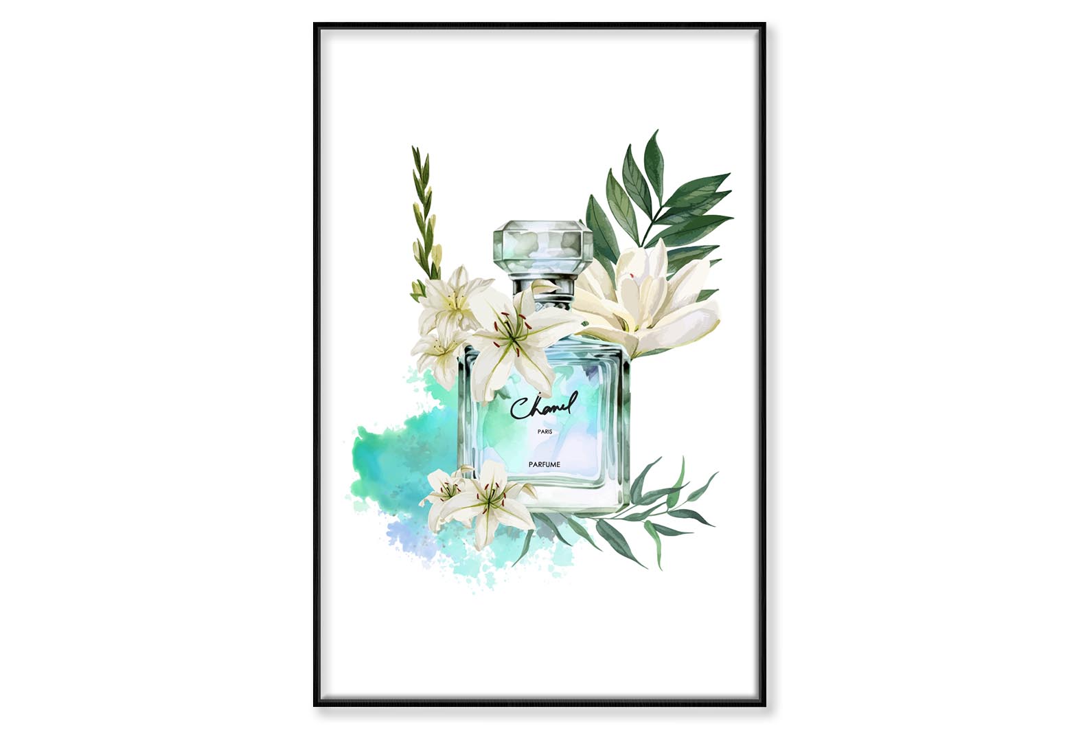 Luxury Perfume Wall Art Limited Edition High Quality Print Canvas Box Framed Black