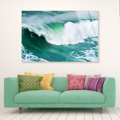 Big Ocean Wave Crashing Acrylic Glass Print Tempered Glass Wall Art 100% Made in Australia Ready to Hang