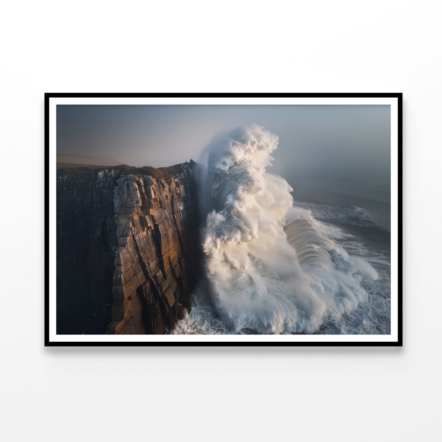 Wave Crashing Cliff Home Decor Premium Quality Poster Print Choose Your Sizes - Bella Home Decor