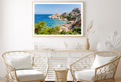 Blue Sea and Mountains in Italy Home Decor Premium Quality Poster Print Choose Your Sizes