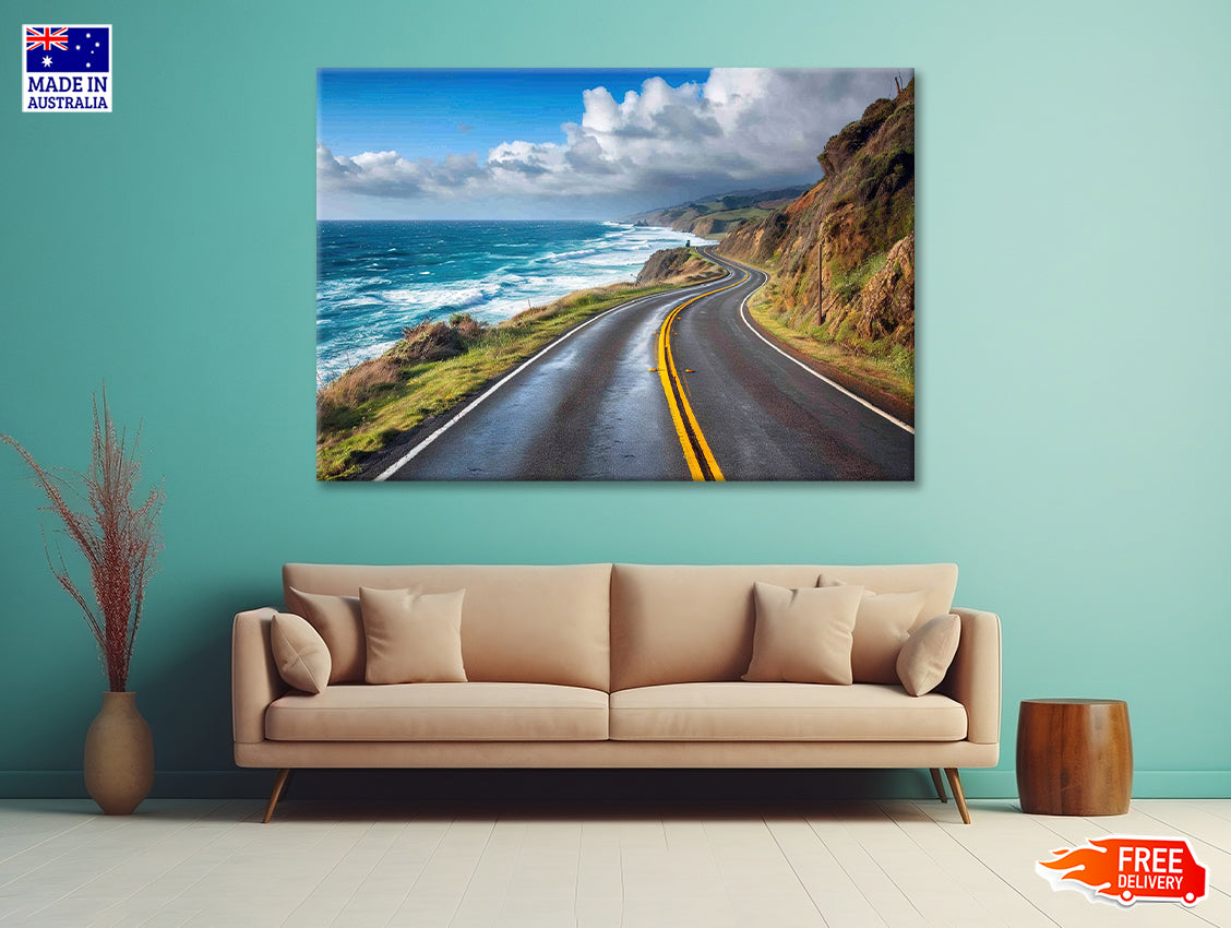 Winding Coastal Road, Ocean View Print 100% Australian Made - Bella Home Decor