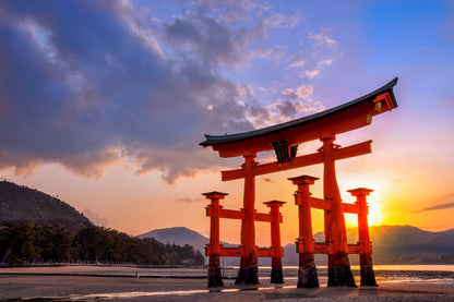Miyajima At Sunset, Japanese Acrylic Glass Print Tempered Glass Wall Art 100% Made in Australia Ready to Hang - Bella Home Decor