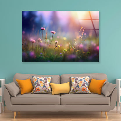 Blurred Meadow Background Grassland Acrylic Glass Print Tempered Glass Wall Art 100% Made in Australia Ready to Hang