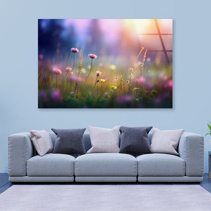 Blurred Meadow Background Grassland Acrylic Glass Print Tempered Glass Wall Art 100% Made in Australia Ready to Hang