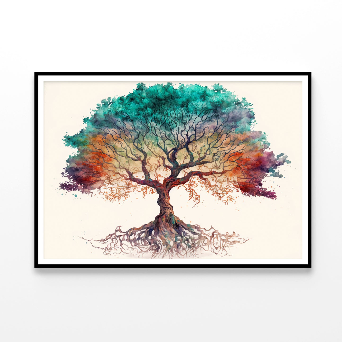 Red and Green Tree with White Home Decor Premium Quality Poster Print Choose Your Sizes