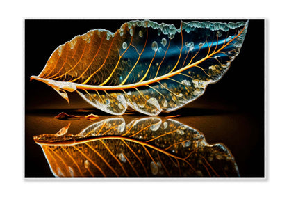 Skeletonized Transparent Leaf in Form of Curve Wall Art Limited Edition High Quality Print