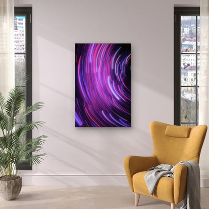 Abstract Futuristic Background with Swirling Light Lines 60x90cm Metal Print Ready to Hang
